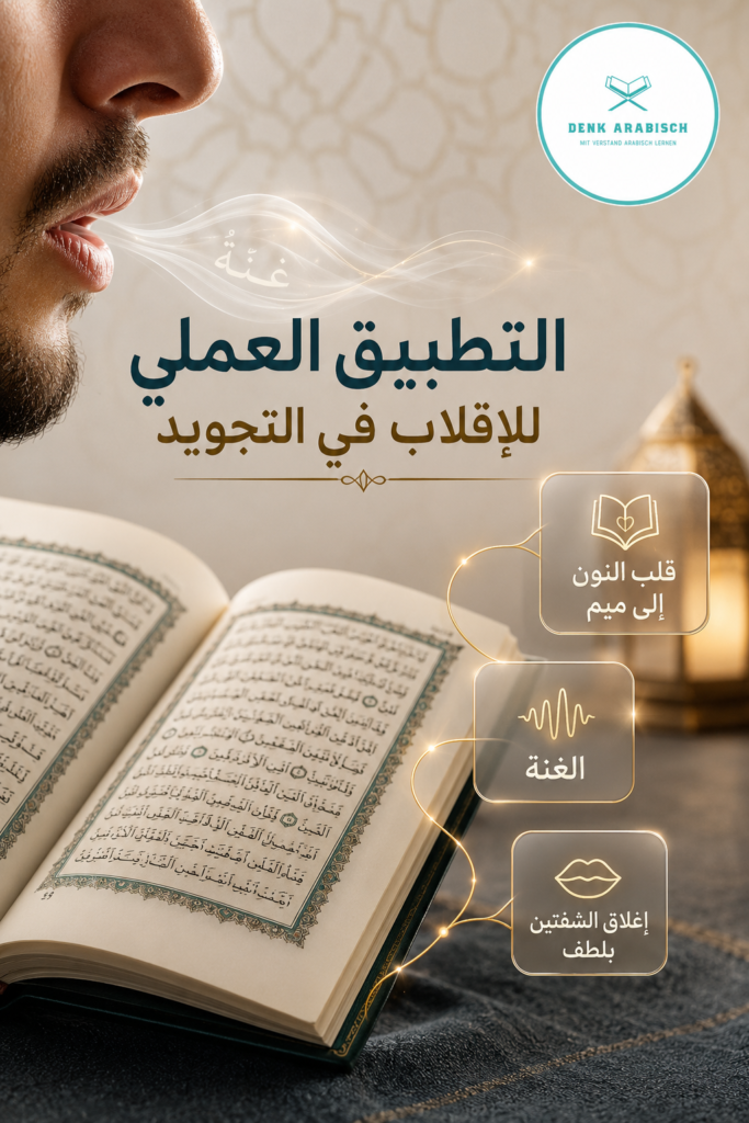 قواعد الإقلاب مع الأمثلة 2 التطبيق العملي للإقلاب في التجويد