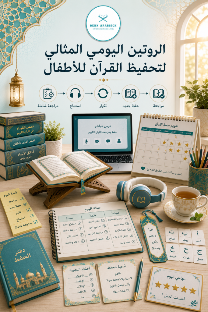 الروتين اليومي لتحفيظ القرآن للأطفال - دليل شامل للآباء 1 الروتين اليومي المثالي لتحفيظ القرآن للأطفال 1