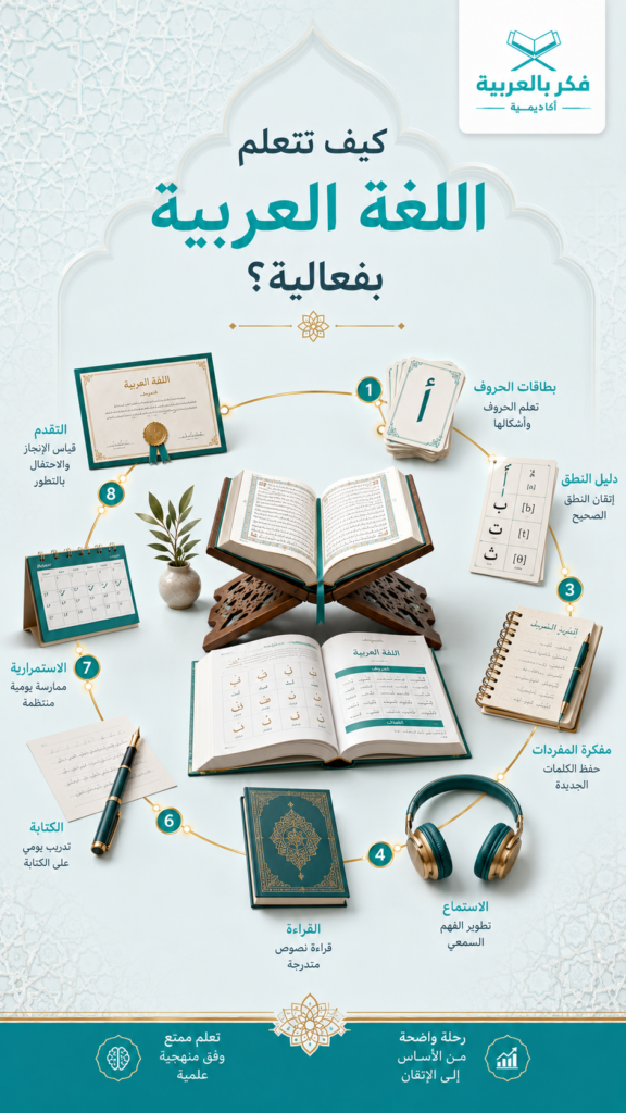 كيف تتعلم اللغة العربية بفعالية خطوة بخطوة؟